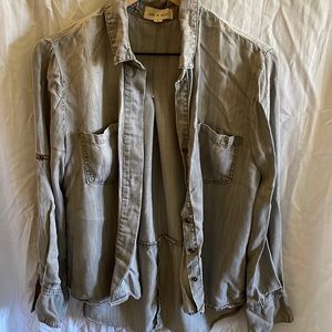 Cloth and Stone Grey-wash Chambray Button-down Shirt